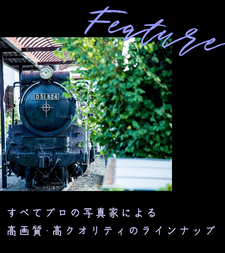 すべてプロの写真家による高画質・高クオリティのラインナップ